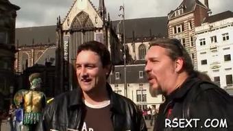 Grandad berjalan - jalan di daerah amsterdam redlight